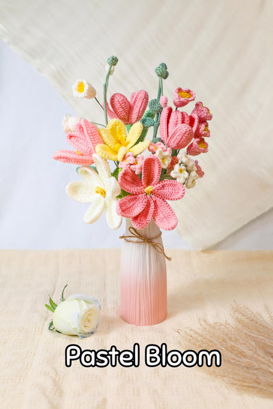 Crochet Flower Bouquet, Unique Home Decors, Handmade Knitted Flowers, Graduation, Gift for Anniversary, Birthday, Girlfriend, Mom